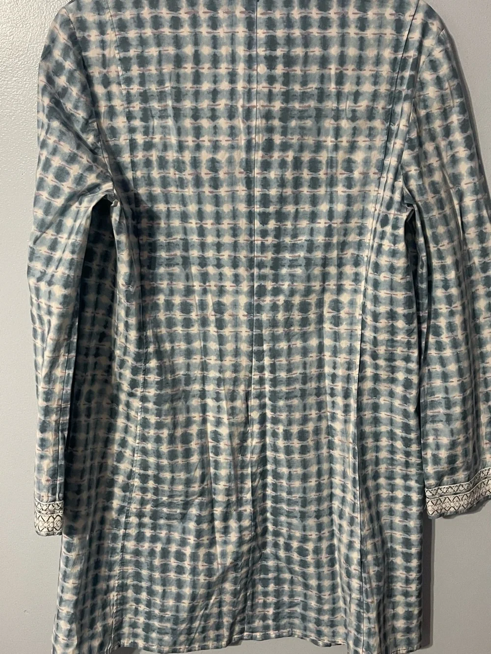 Tory Burch Light Blue and White Tie-Dye Tunic